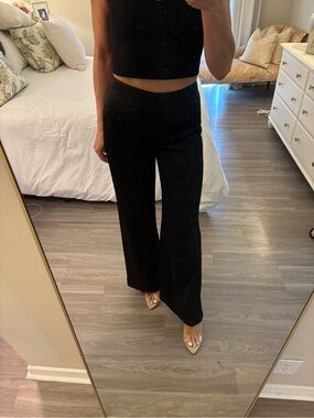 🖤 Ann Taylor Black Satin Wide-Leg Trousers 🖤